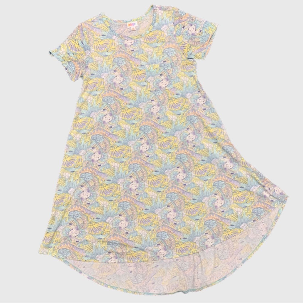 LuLaRoe Carly Dress Pastel Botanical sz XS